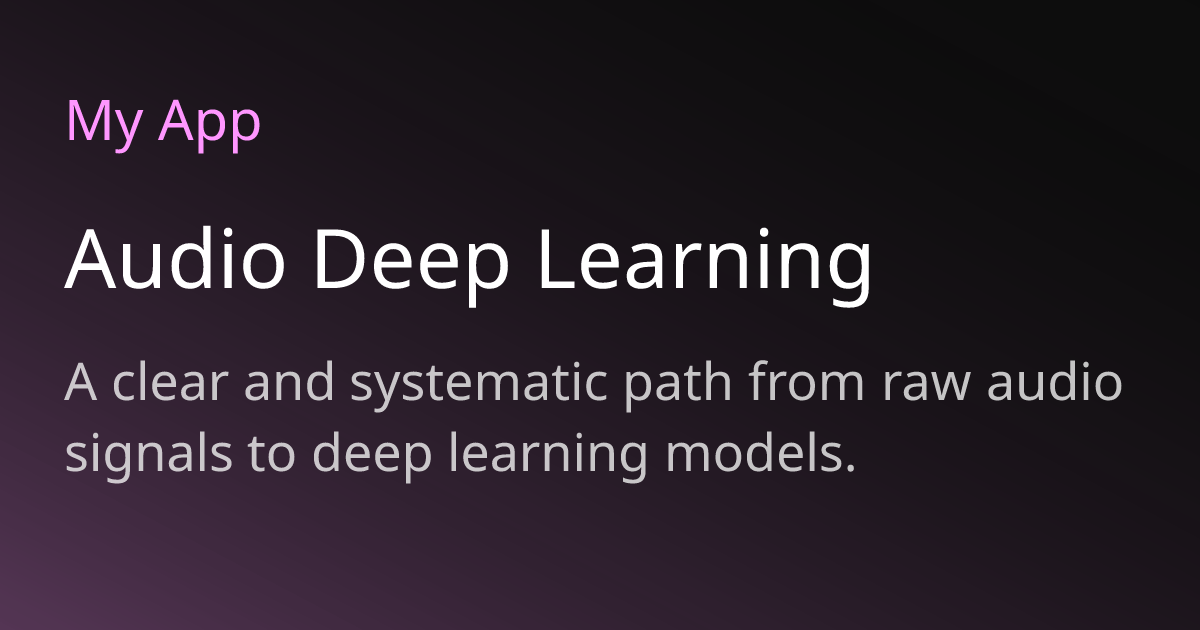Audio Deep Learning