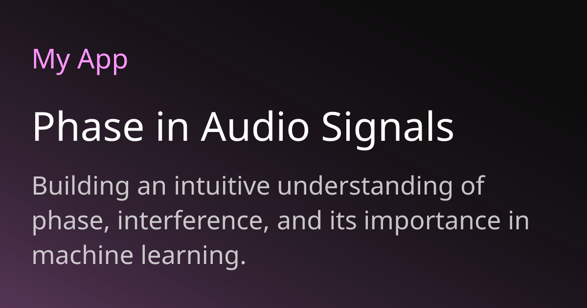 Phase in Audio Signals